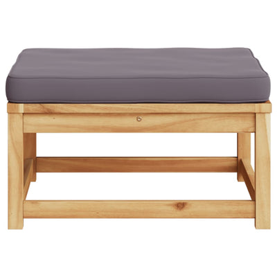 Garden Footstool with Cushions Solid Wood Acacia