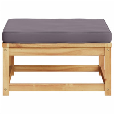 Garden Footstool with Cushions Solid Wood Acacia