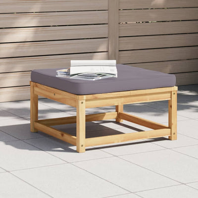 Garden Footstool with Cushions Solid Wood Acacia