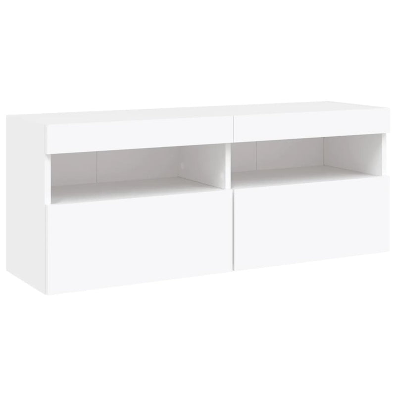 5 Piece TV Wall Units with LED White Engineered Wood