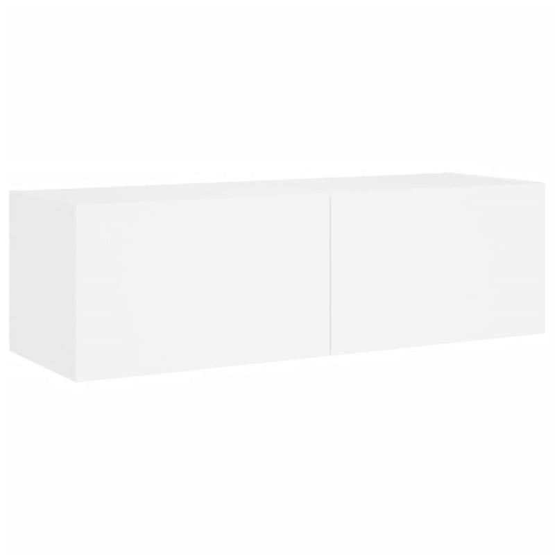 5 Piece TV Wall Cabinets with LED Lights White