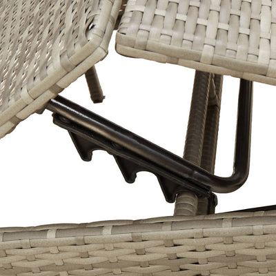 Sun Lounger with Cushion Grey Poly Rattan