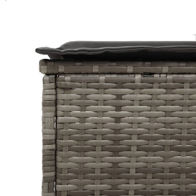 Sun Lounger with Cushion Grey Poly Rattan