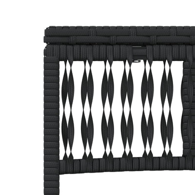 Sun Loungers 2 pcs with Table Black Poly Rattan