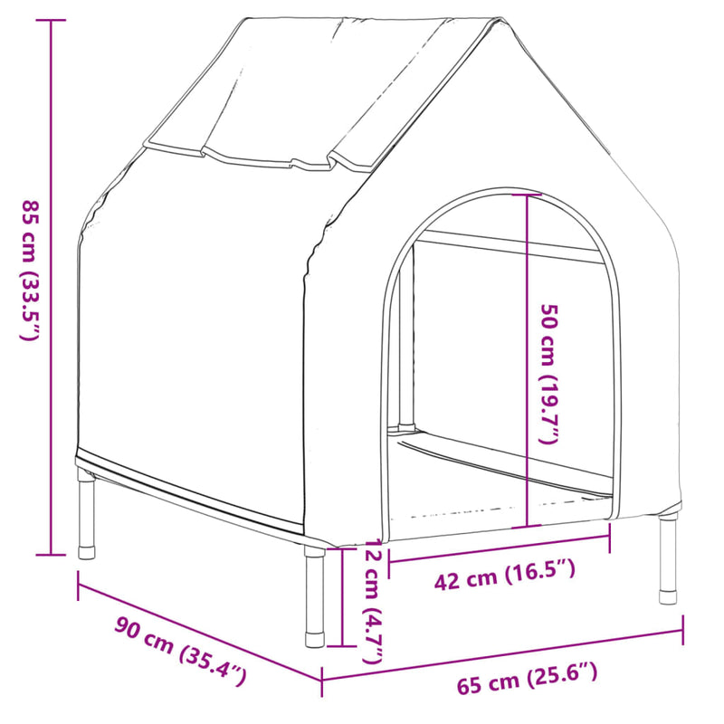 Dog House Anthracite Oxford Fabric and Steel