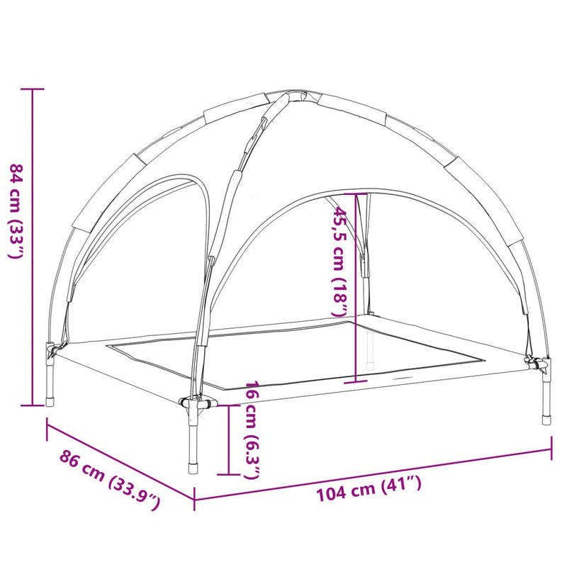 Dog Bed with Canopy Anthracite Oxford Fabric and Steel