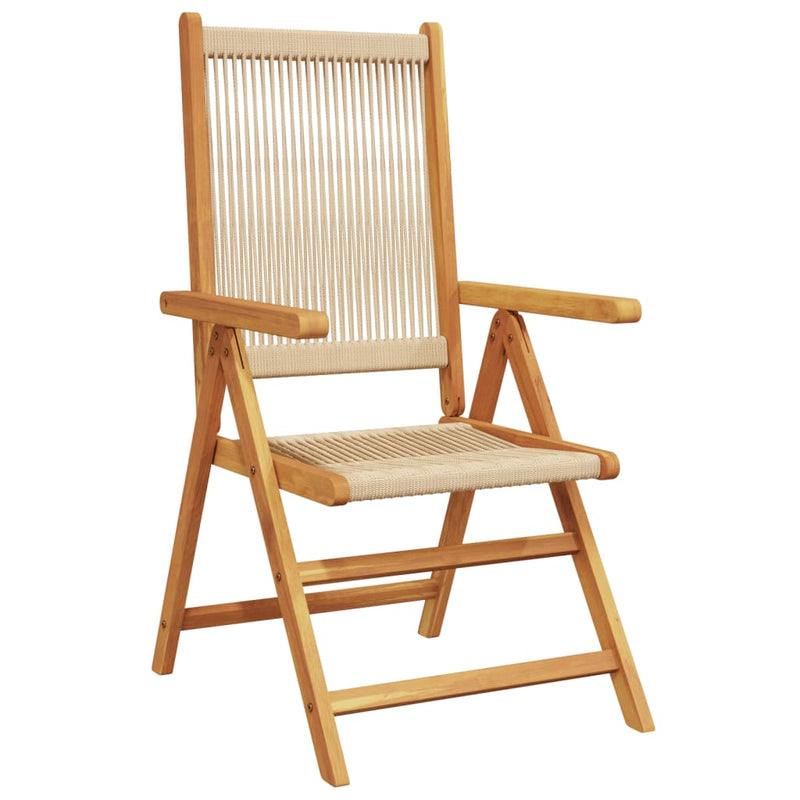 Garden Chairs 2 pcs Beige Solid Wood Acacia and Polypropylene