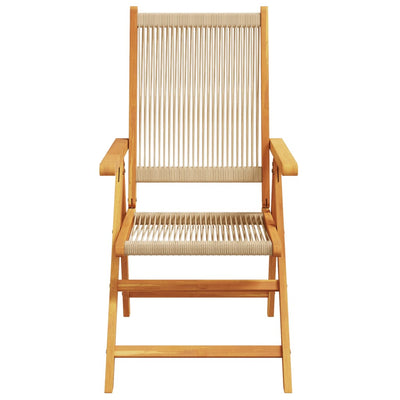 Garden Chairs 2 pcs Beige Solid Wood Acacia and Polypropylene