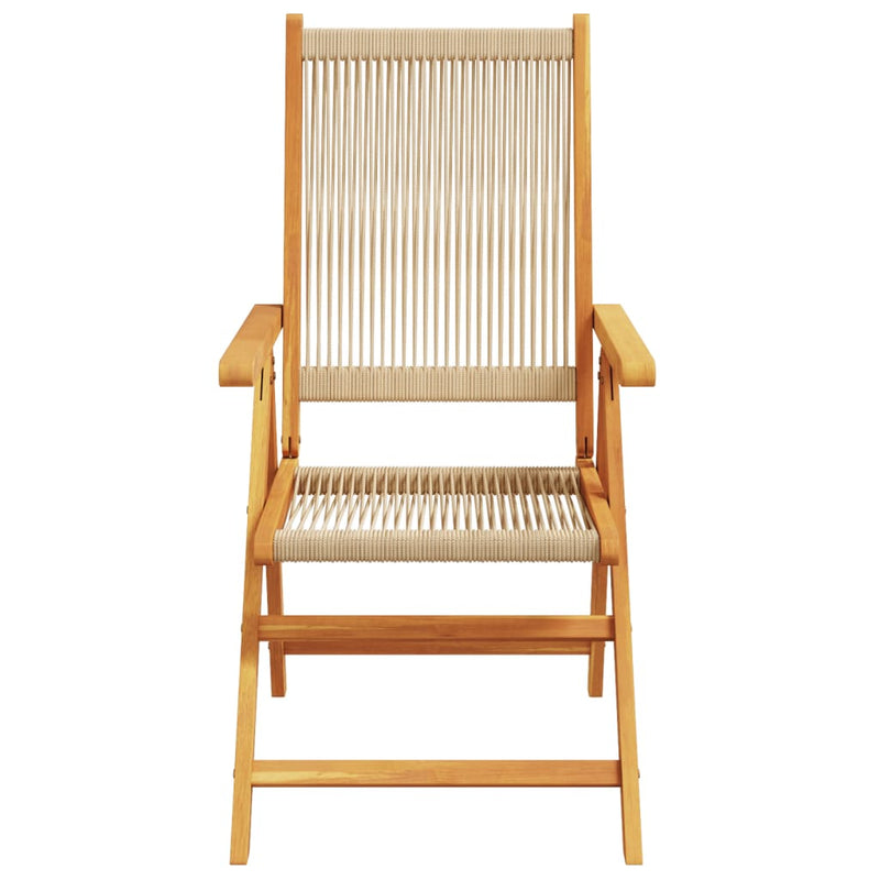 Garden Chairs 2 pcs Beige Solid Wood Acacia and Polypropylene