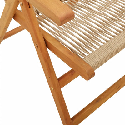 Garden Chairs 2 pcs Beige Solid Wood Acacia and Polypropylene