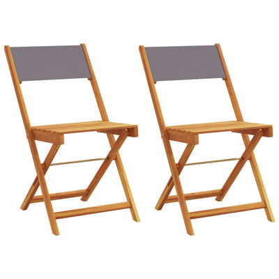 Bistro Chairs 2 pcs Anthracite Solid Wood Acacia and Fabric