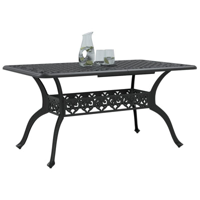 Garden Table Black 150x90x72 cm Cast Aluminium