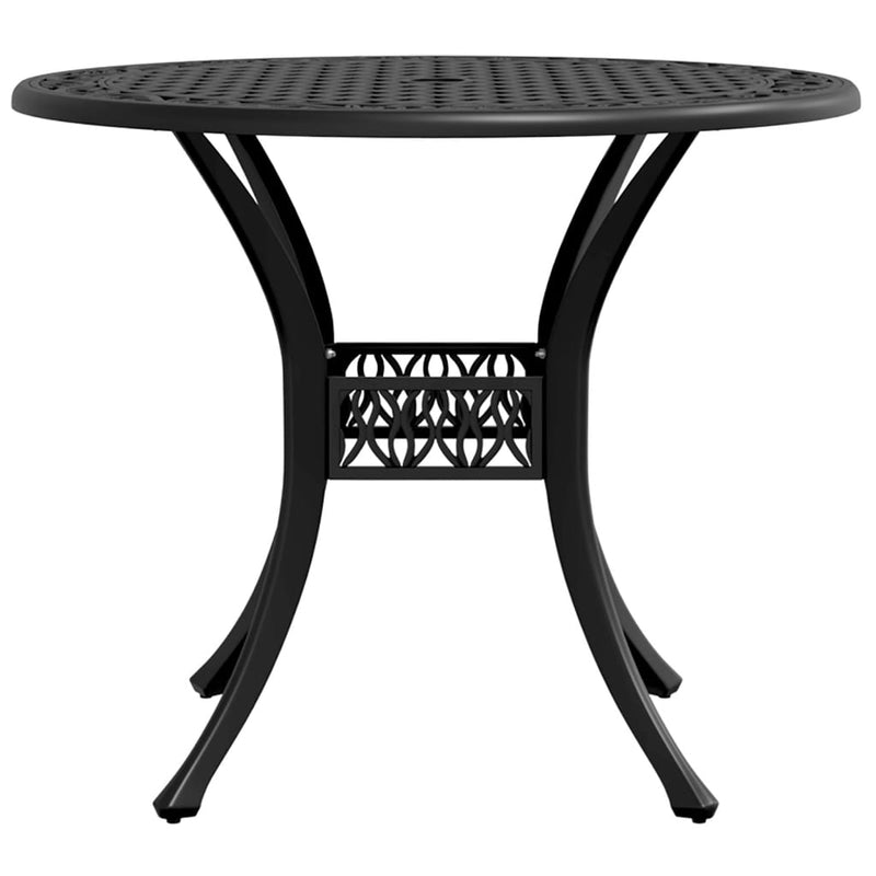 Garden Table Black Ø90x75 cm Cast Aluminium