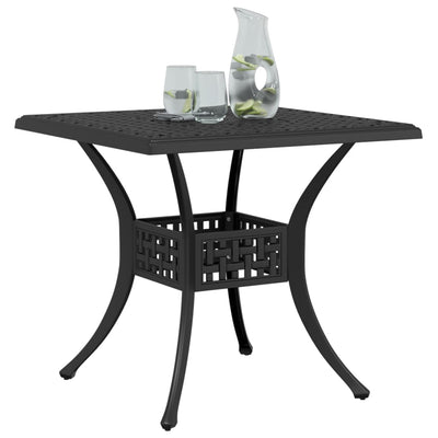 Garden Table Black 80x80x75 cm Cast Aluminium