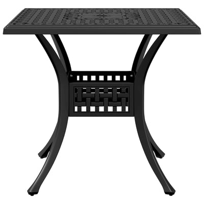 Garden Table Black 80x80x75 cm Cast Aluminium