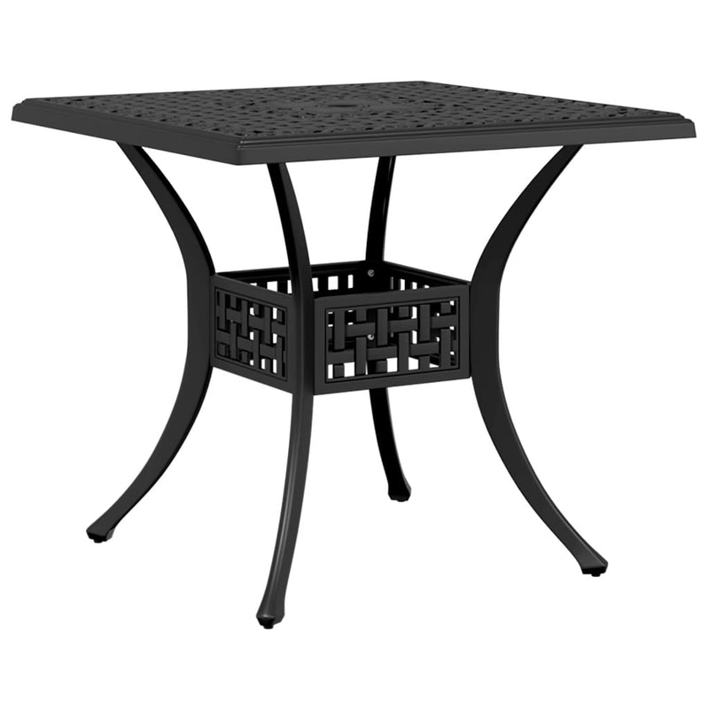 Garden Table Black 80x80x75 cm Cast Aluminium