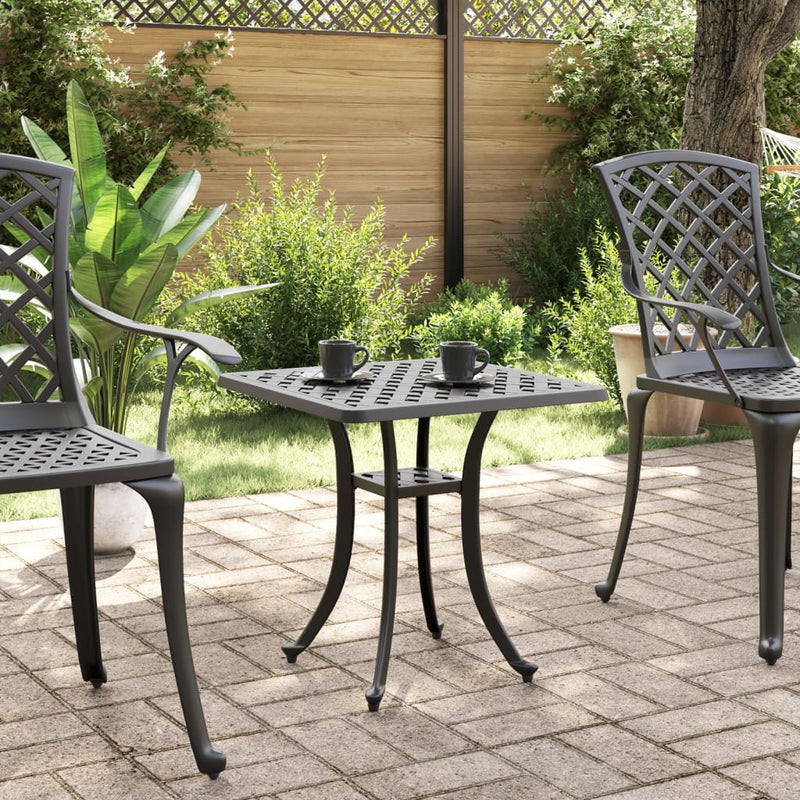 Garden Table Black 53x53x53 cm Cast Aluminium