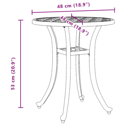 Garden Table Bronze Ø48x53 cm Cast Aluminium