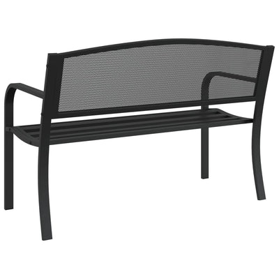 Garden Bench 119 cm Black Steel