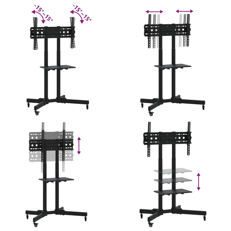 TV Stand on Wheels 32-70 Inch Screen Max VESA 600x400 mm 50kg