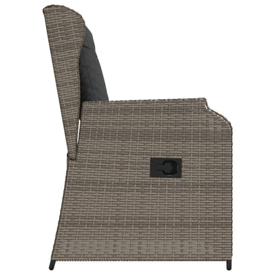 Reclining Garden Chairs 2 pcs with Cushions Grey Poly Rattan