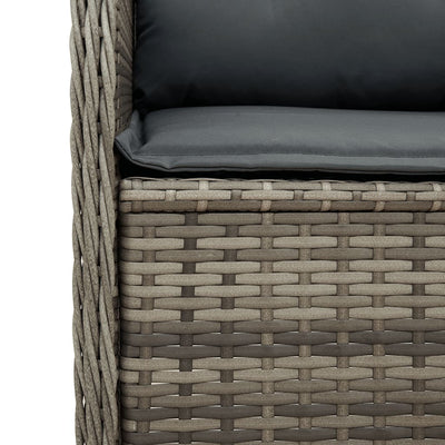 Reclining Garden Chairs 2 pcs with Cushions Grey Poly Rattan