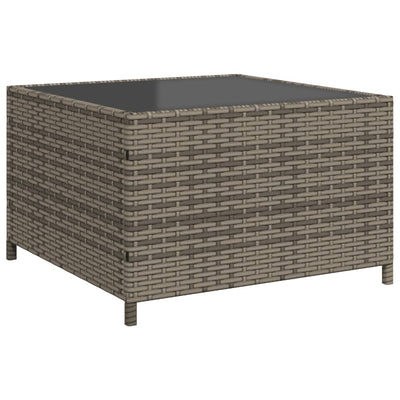 Garden Sofa with Table and Cushions L-Shaped Grey Poly Rattan