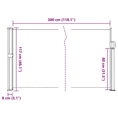 Retractable Side Awning Anthracite 117x300 cm