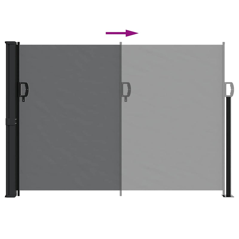 Retractable Side Awning Black 140x500 cm