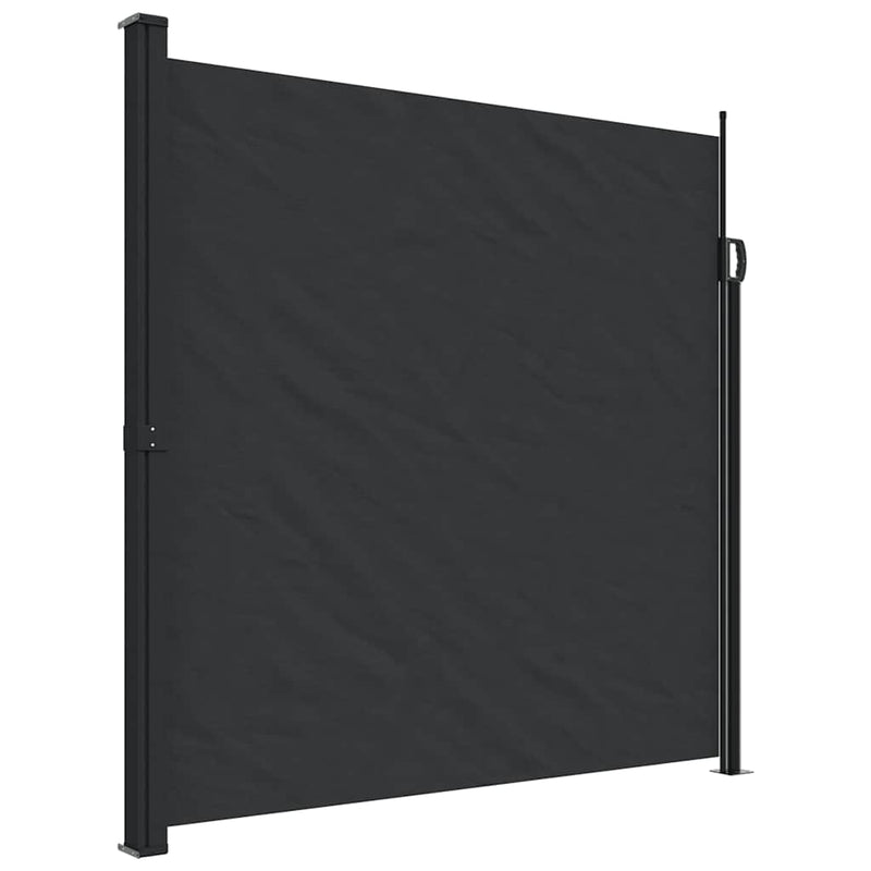 Retractable Side Awning Black 200x500 cm