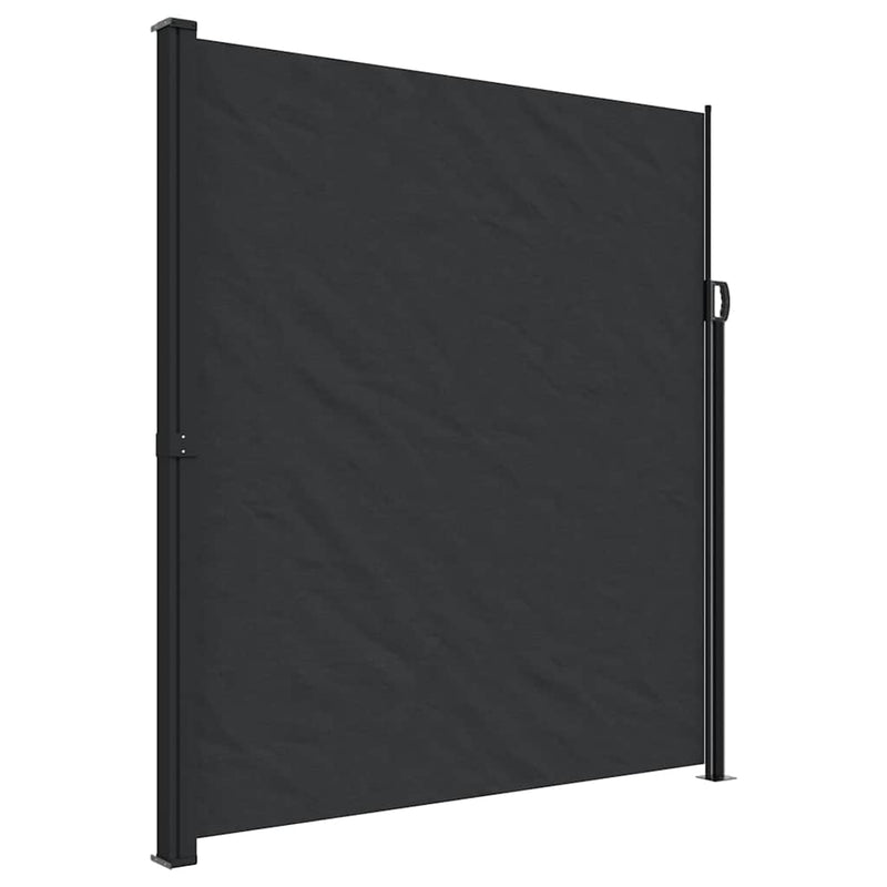 Retractable Side Awning Black 220x600 cm