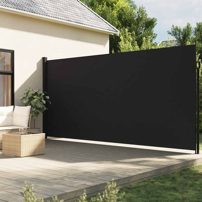 Retractable Side Awning Black 220x600 cm