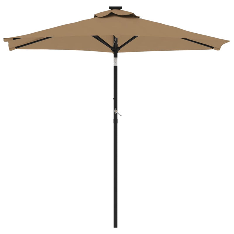 Garden Parasol with Steel Pole Taupe 225x225x212 cm