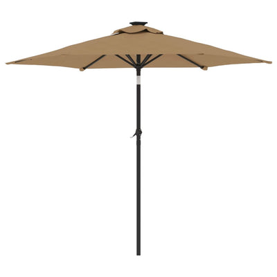 Garden Parasol with Steel Pole Taupe 225x225x212 cm