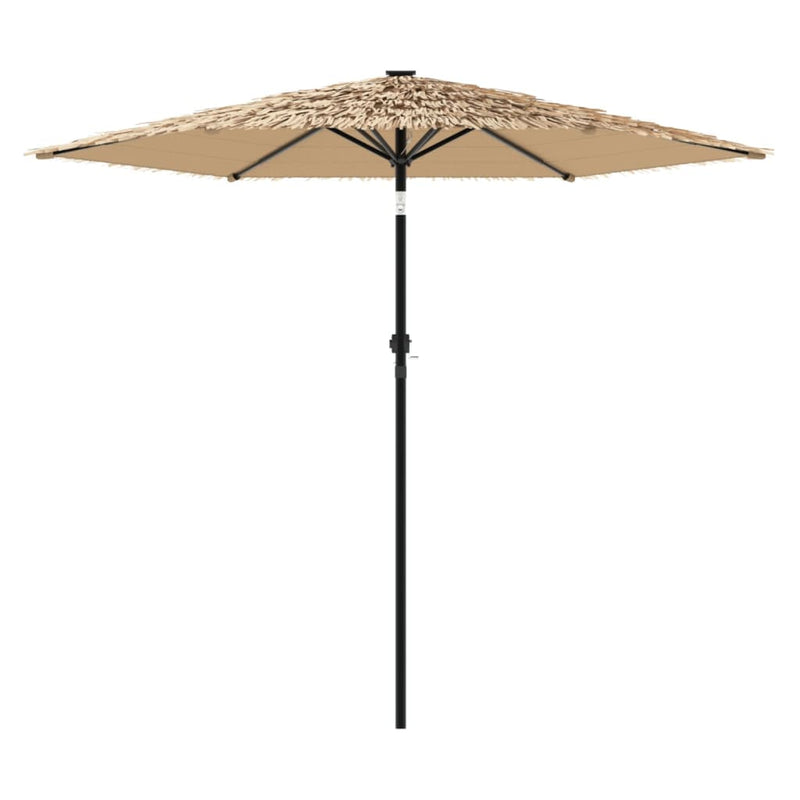 Garden Parasol with Steel Pole Brown 268x268x226 cm