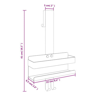 Hanging Shower Caddy Matt Black Brushed 304 Stainless Steel