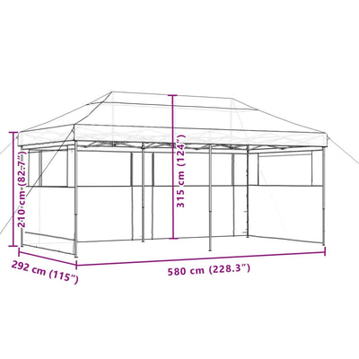 Foldable Party Tent Pop-Up with 3 Sidewalls Green