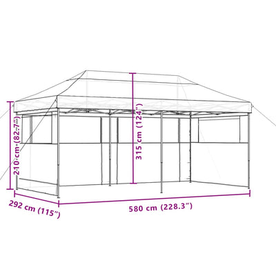 Foldable Party Tent Pop-Up with 3 Sidewalls Terracotta