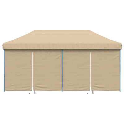 Foldable Party Tent Pop-Up with 4 Sidewalls Beige