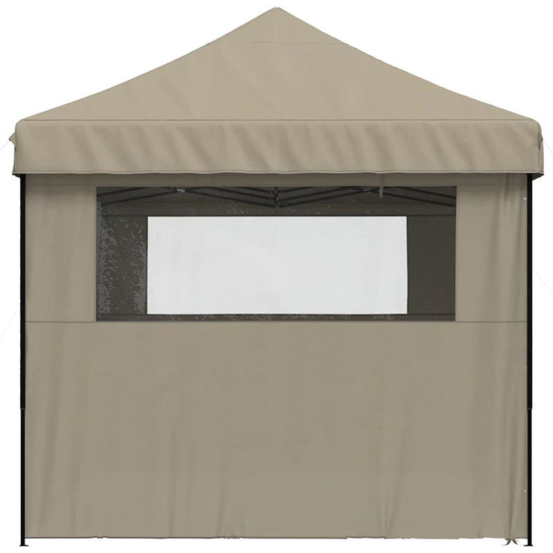 Foldable Party Tent Pop-Up with 4 Sidewalls Taupe