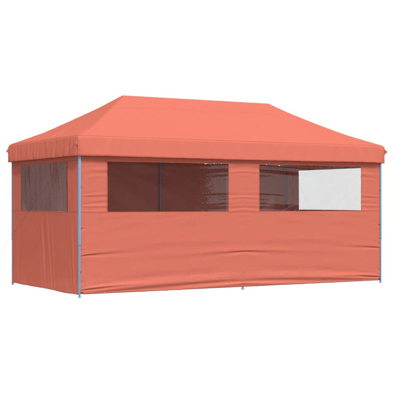 Foldable Party Tent Pop-Up with 4 Sidewalls Terracotta