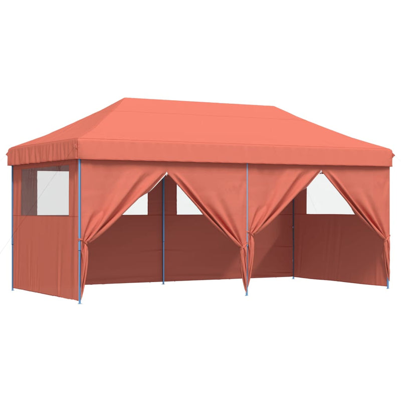 Foldable Party Tent Pop-Up with 4 Sidewalls Terracotta