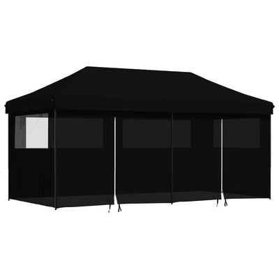 Foldable Party Tent Pop-Up with 4 Sidewalls Black