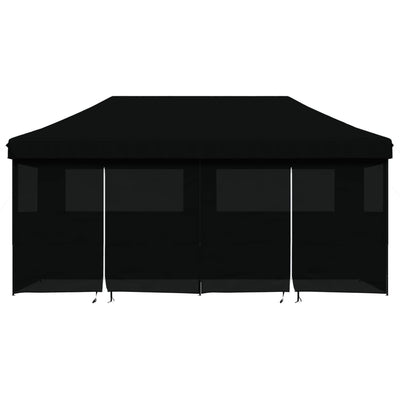 Foldable Party Tent Pop-Up with 4 Sidewalls Black