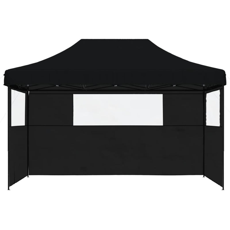 Foldable Party Tent Pop-Up with 3 Sidewalls Black