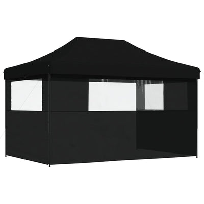 Foldable Party Tent Pop-Up with 3 Sidewalls Black