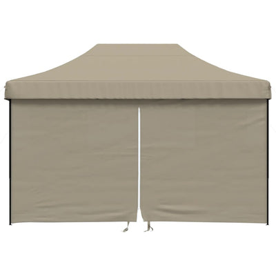 Foldable Party Tent Pop-Up with 4 Sidewalls Taupe