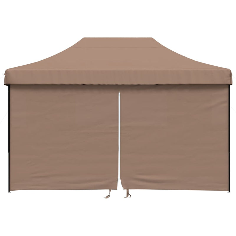 Foldable Party Tent Pop-Up with 4 Sidewalls Brown