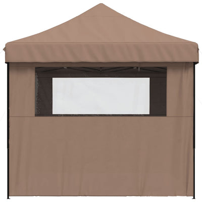 Foldable Party Tent Pop-Up with 4 Sidewalls Brown