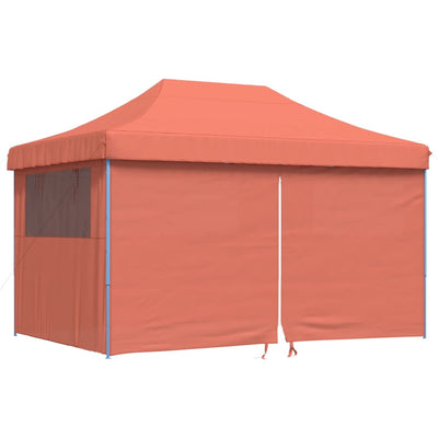 Foldable Party Tent Pop-Up with 4 Sidewalls Terracotta